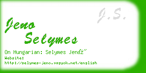jeno selymes business card